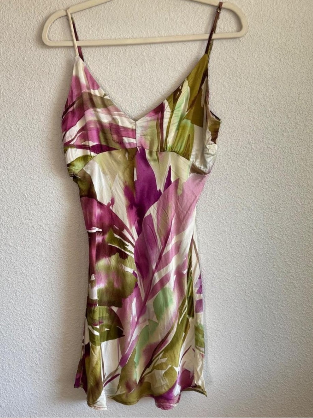 Kontatto Italy Womens Viscose Abstract Floral Slip Dress Boho Artsy Medium